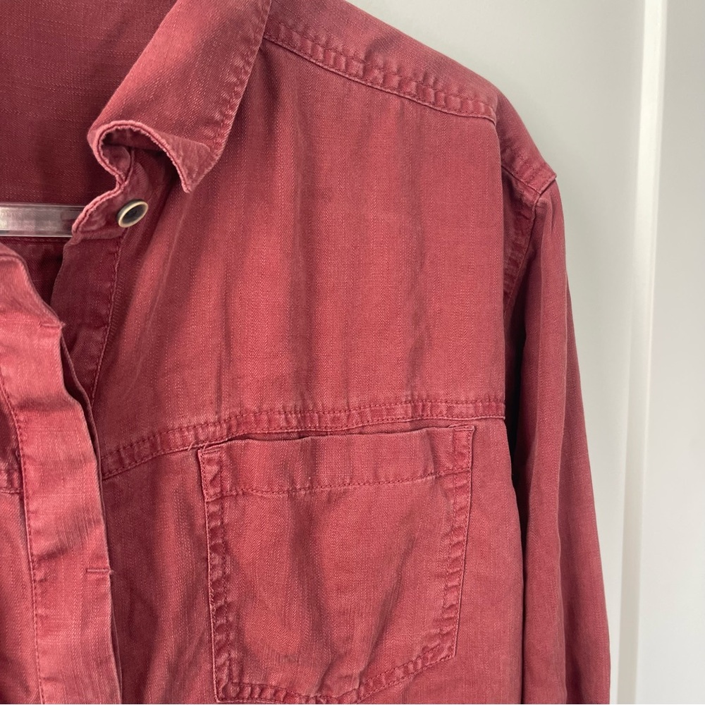 Prana Doryan Shirt Dress Red Long Sleeve Tencel Gorpcore XS - Picture 6 of 11